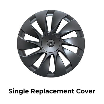 Matte black single replacement wheel cover, multi-spoke pattern for 18-inch wheel
