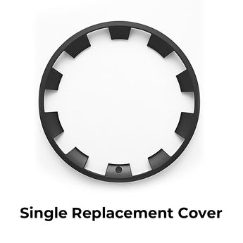 Single replacement wheel protector cover with matte black outer ring