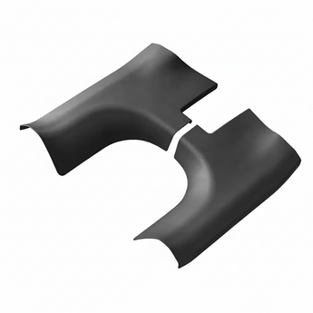 Black TPE rear door sill protector set, two custom-fit shields