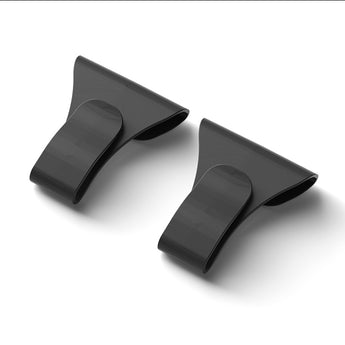 Set of two black coat hanger hooks with curved opening