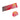 Chrome and red rear emblem with radial line pattern, rectangular badge