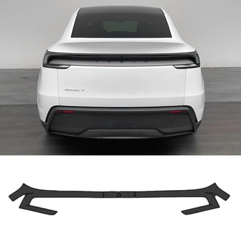 Taillight protective film installed on rear lights, dark wrap for Tesla Model Y.