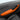 Alcantara door armrest cover in vivid orange, covering armrest with switch cutout