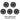 Set of five black 19-inch wheel cover hubcaps (spare includes one extra).