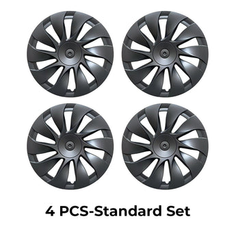 Matte black set of four wheel covers, multi-spoke pattern for 18-inch wheel