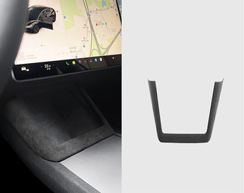 Charcoal gray alcantara charging pad frame cover, U-shaped insert