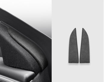 Alcantara front door tweeter trim cover, dark charcoal pair