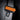 Seat belt wrap sticker set in mango orange, textured oval pad with black top strip.