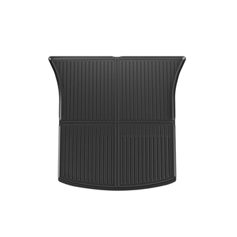 All-weather TPE trunk mat insert in dark gray with raised vertical ridges