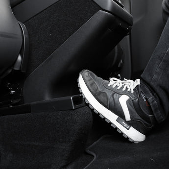 Rear center console anti-kick protector, black TPE shield on vehicle floor