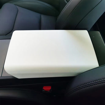 White armrest box cover on front seat center console