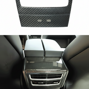 Carbon fiber rear air vent cover with two horizontal grille openings