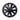 Satin black round wheel cover with aero split spokes and center cap