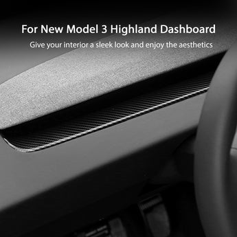 Carbon fiber dashboard air vent trim strip with silver edge, curved fit