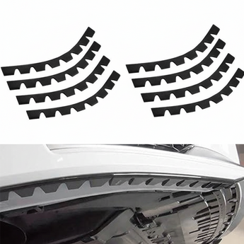 Black front bumper skid plate protector pieces with serrated edges, set of two