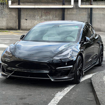 Glossy black front lip spoiler for a car, ABS plastic