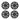 Set of four matte black wheel covers with multi-spoke pattern and center caps