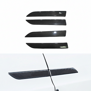 Carbon fiber door handle covers set, black textured finish for Tesla Model X