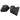 Two black trunk side storage bins with molded fit contours and open bowls