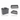 Set of three gray rear trunk side storage boxes: left upper, left lower, right