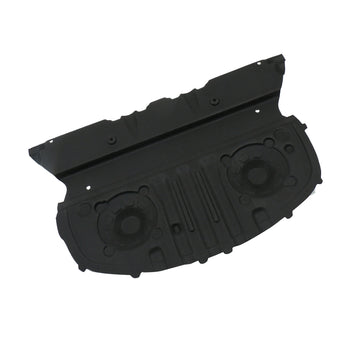 Black rear trunk soundproof mat with molded channels and speaker cutouts