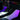 Wireless charging frame with purple LED glow and sparkling light border in car interior