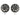 Directional wheel covers, left and right, dark multi-spoke with center hub
