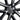 Satin black wheel cover center cap with star-spoke pattern