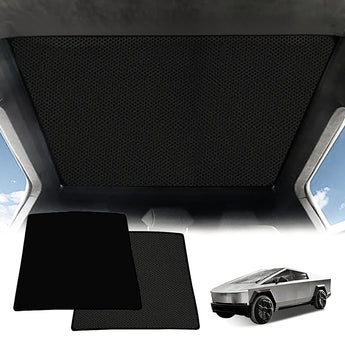 Black perforated roof sunshade panels for vehicle interior