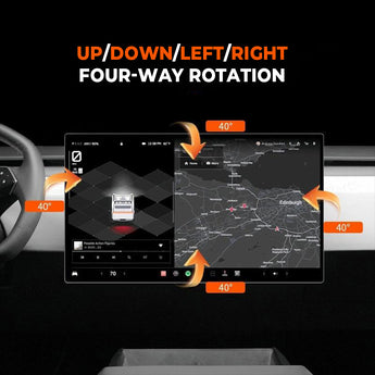 Tesla Cybertruck screen swivel mount, four-way rotation for viewing