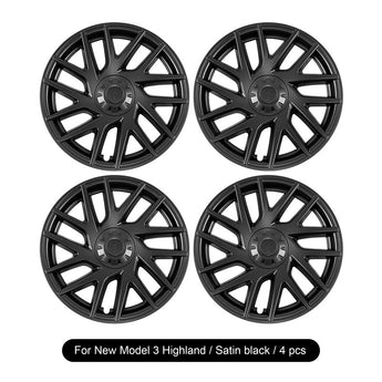 Set of four 18-inch aero wheel covers, dark satin black multi-spoke