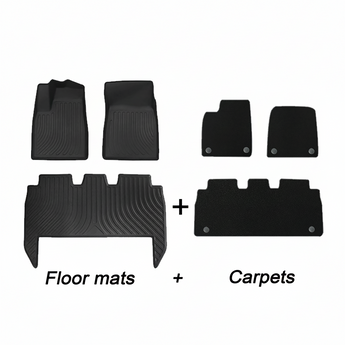 All-weather floor mat set with molded channels and raised edges for full coverage