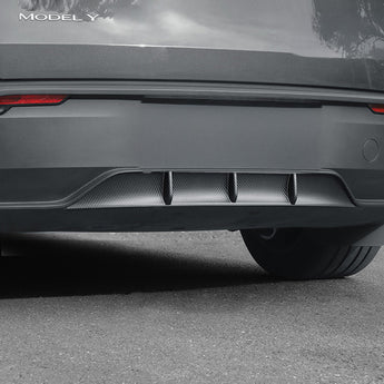 Tesla Model Y Juniper rear bumper diffuser, vent fins with three center channels