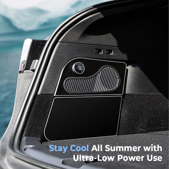 Mounted portable car refrigerator cooler with vent grille and temperature display