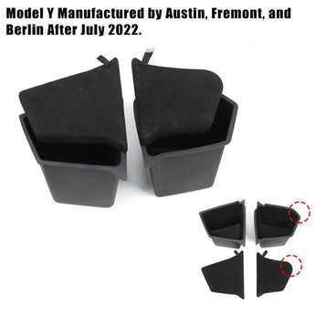 Rear trunk side storage bin set for 5-seater, black molded trays with lids