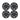 Set of four matte black wheel covers with multi-spoke pattern and center cutout