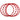 Set of nylon wheel rim protectors, red interlocking rings.