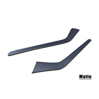Matte carbon fiber console side trim, two curved pieces