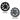 Satin black and satin gun gray 18-inch aero wheel covers, two front designs