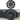 Black turbine-style wheel cover with circular center on a car wheel and tire