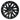Matte black multi-spoke wheel cover with circular center cap and thin spoke outlines.