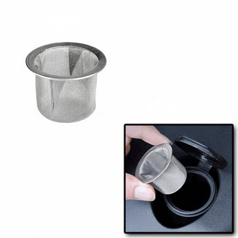 Wiper water inlet mesh strainer cup, silver metal with fine screen
