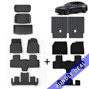 All-weather floor mat and trunk liner set, dark, multiple molded pieces