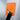 Seat belt adjustment panel cover in orange Alcantara with black strap cutout