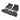Black ribbed all-weather floor mats with molded channels and cutouts