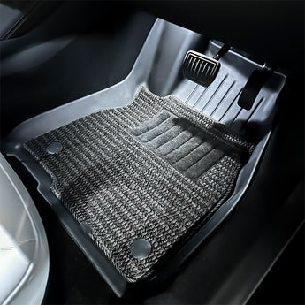 Right-hand drive carpet floor mat, dark textured fabric with molded grip nubs