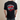 Black unisex cotton T-shirt with large red car back print and star accents