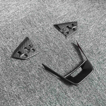 Real Carbon Fiber Steering Wheel Trim for Tesla Cybertruck (3 Pcs)