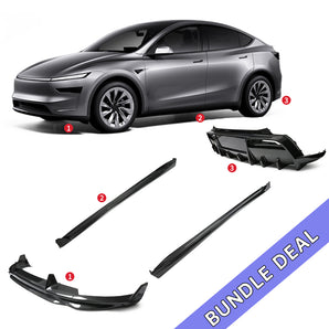 Bundle:YESLAK 3-Piece Ascend Carbon Fiber Aero Body Kit – Tesla Model Y Juniper