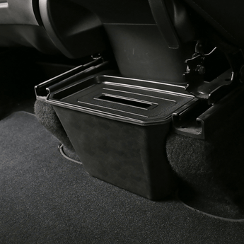 Rear center console organizer storage box, black tray with textured top insert